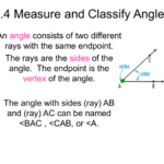 1 4 Measure And Classify Angles