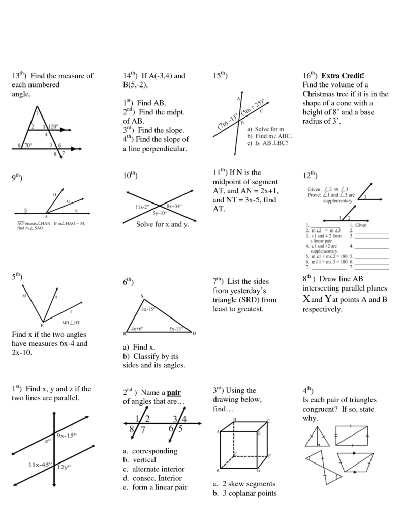 12 Best Images Of Sum Of Angle Measures Worksheets Worksheeto
