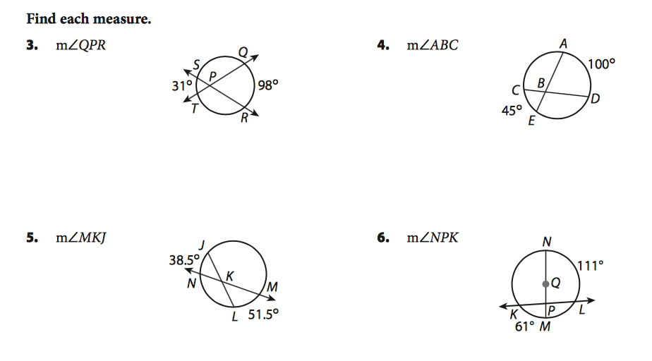 15 5 Angle Relationships In Circles Worksheet Answers