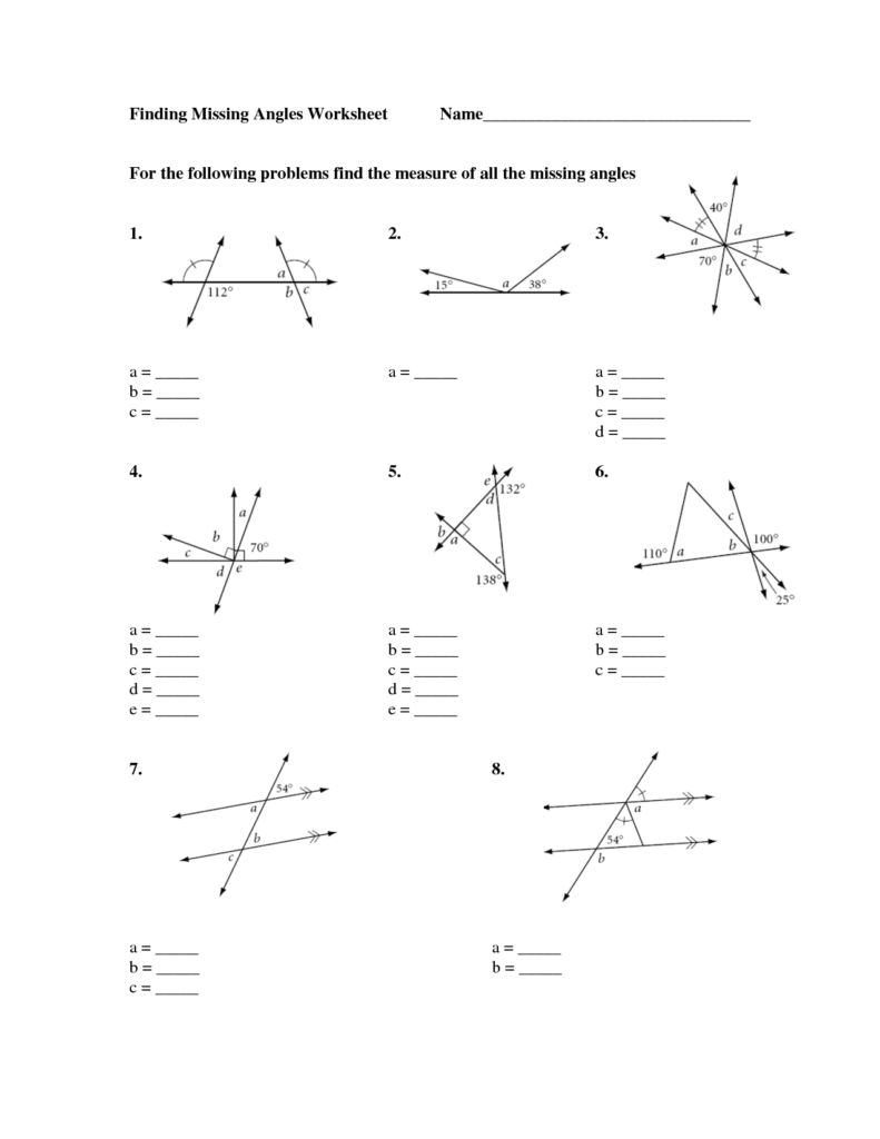 15 Finding Angles Worksheet Worksheeto
