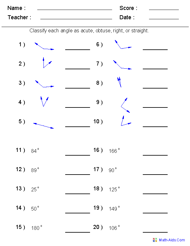 17 Geometry Angles Worksheet 4th Grade Worksheeto