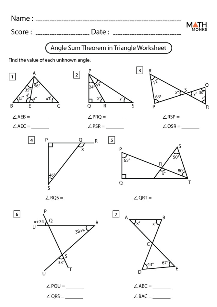 21 Triangle Sum Theorem Worksheet Answers Pdf SophianeShvan