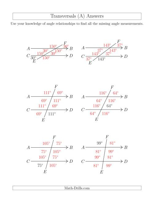 41 Angles In Transversal Worksheet Answers Worksheet Information