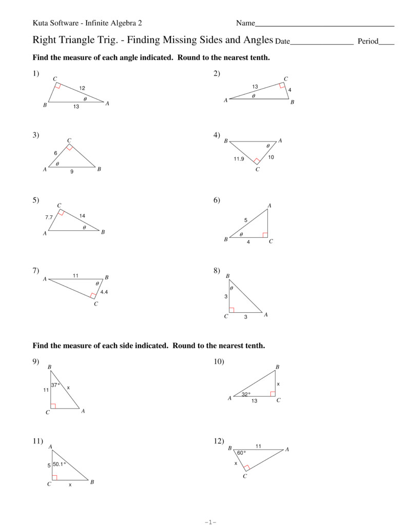 5 Triangle Missing Angle Worksheet Worksheeto