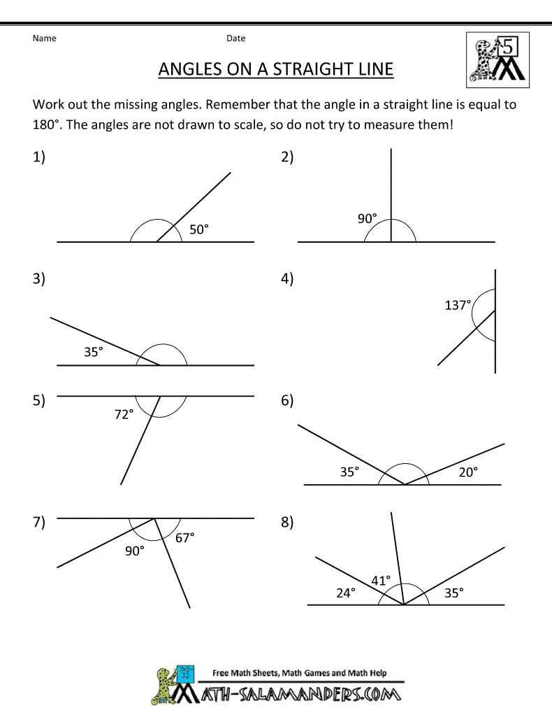 5th Grade Geometry Angles On A Straight Line Student Teaching 