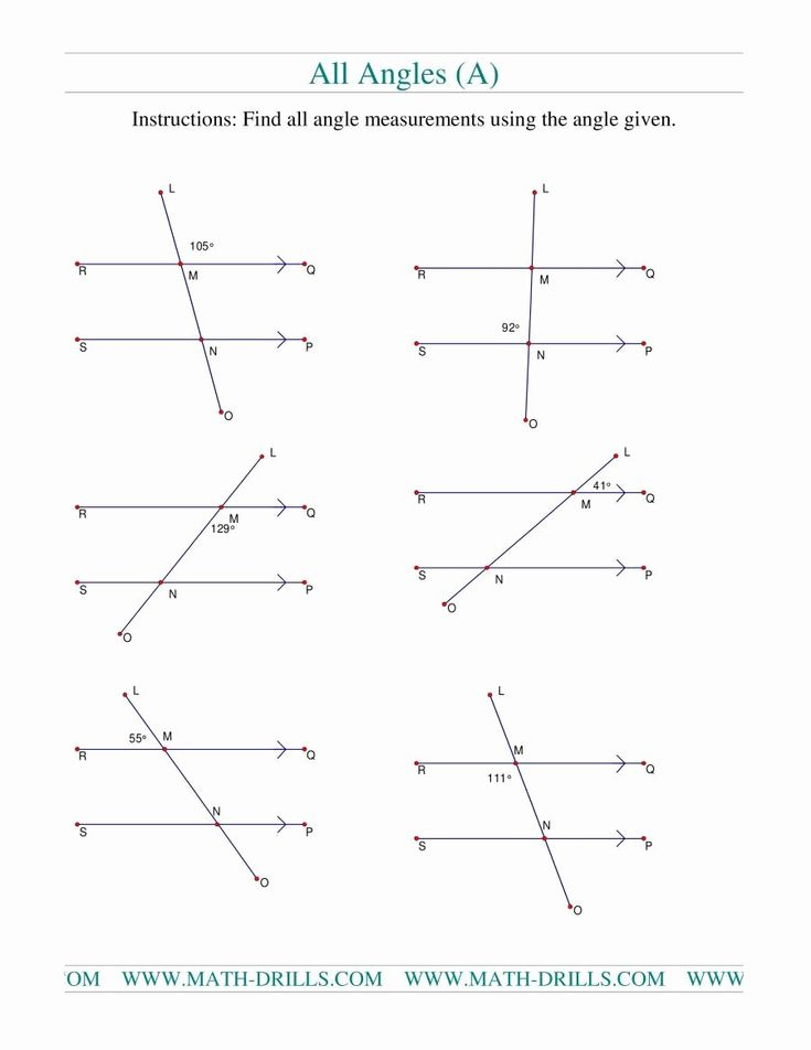 Algebra Angle Measures Worksheet Free Download Qstion co