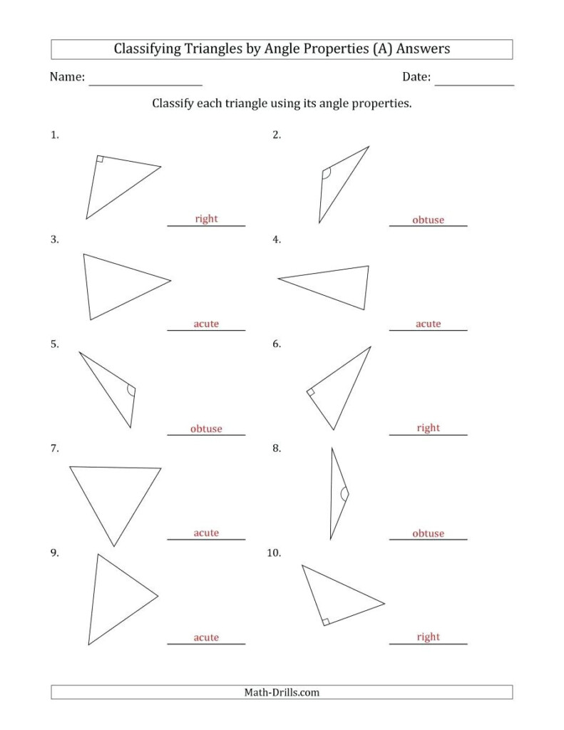 Angles In A Triangle Worksheet Db excel