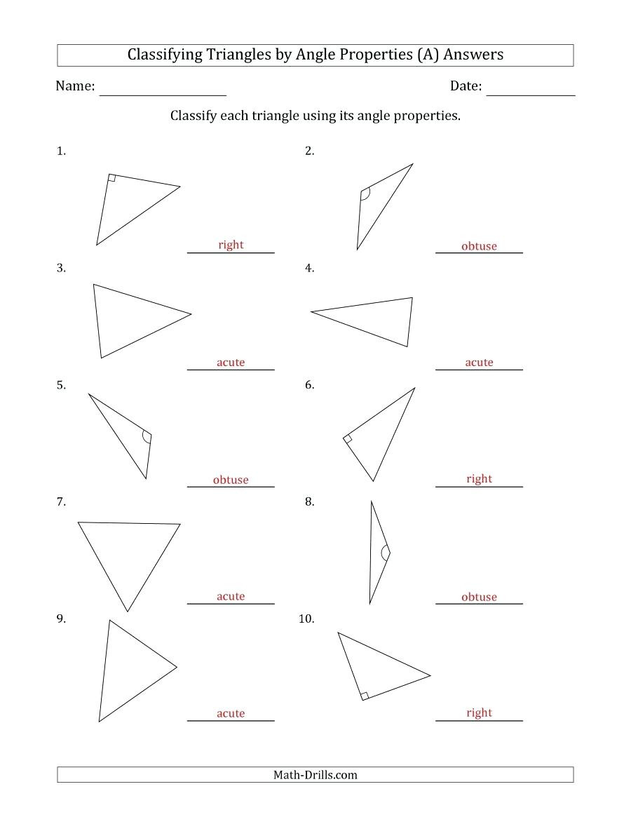 Angles In A Triangle Worksheet Db excel