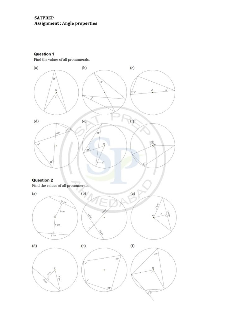 Angles In Circles Remedial Worksheet Pure Math 20 Answers Math