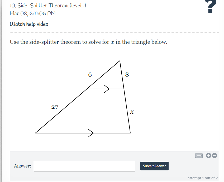 Answered Use The Side splitter Theorem To Solve Bartleby