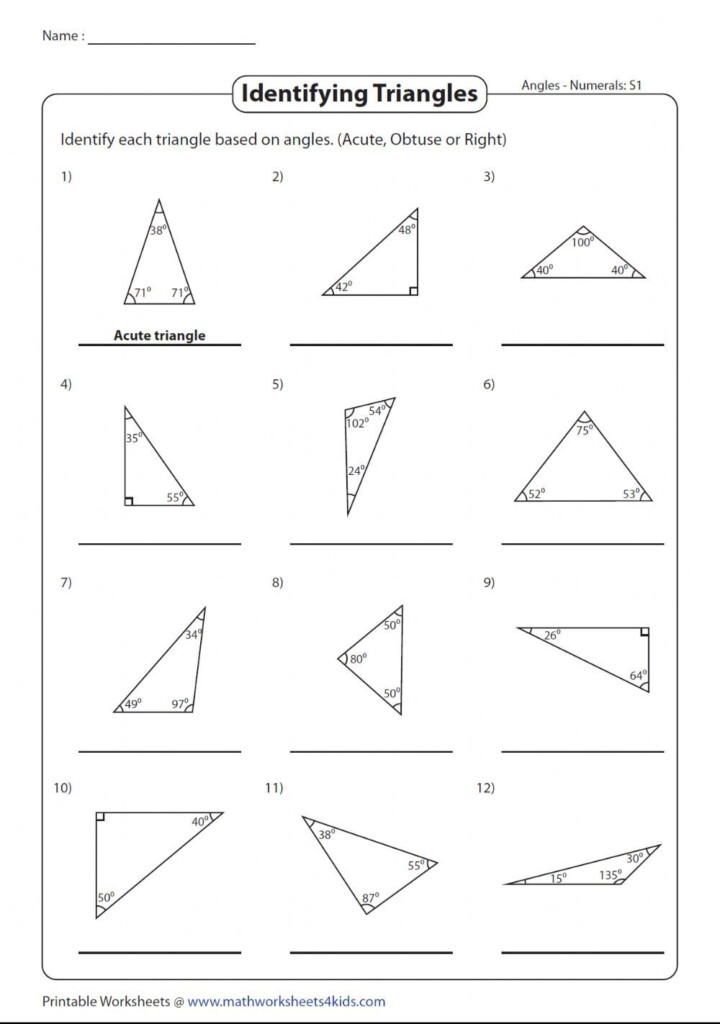 Area Triangle Worksheet