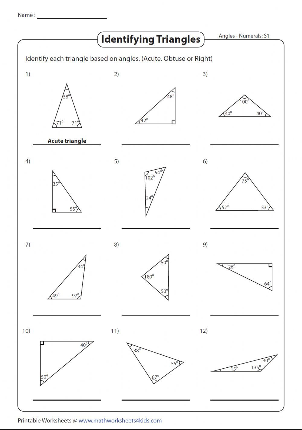 Angles And Triangles Worksheets Grade 7 - Angleworksheets.com