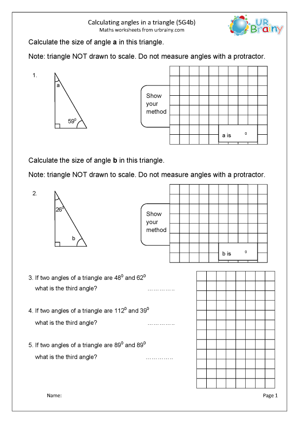 Calculate Angles In A Triangle 5G4b Reasoning Geometry Maths 