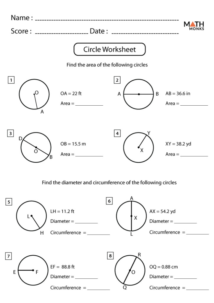 Circle Review Worksheet Answer Key Ehydepark