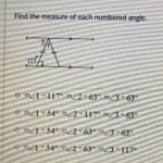 Find The Measure Of Each Numbered Angle Brainly