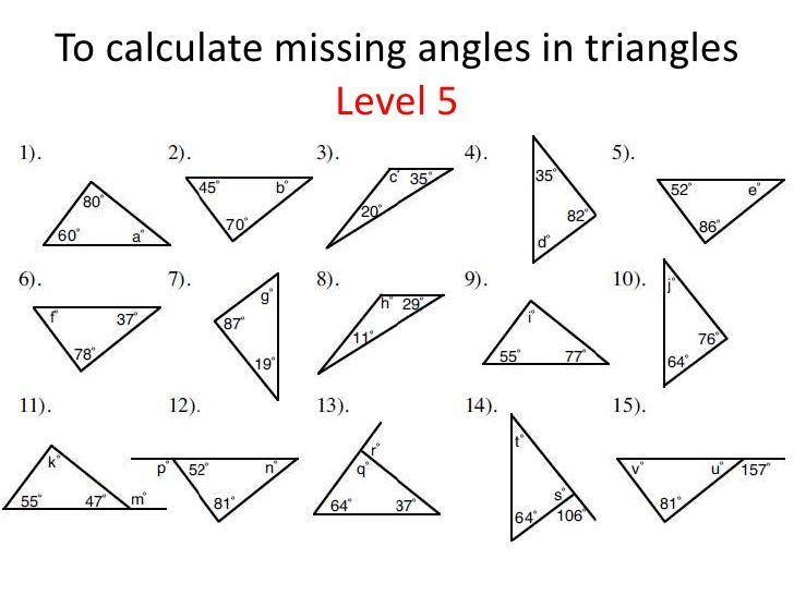 Finding Missing Angles In Triangles Worksheet In 2020 With Images 