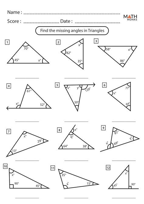 Gcse Angles In Polygons Worksheet Thekidsworksheet Triangle