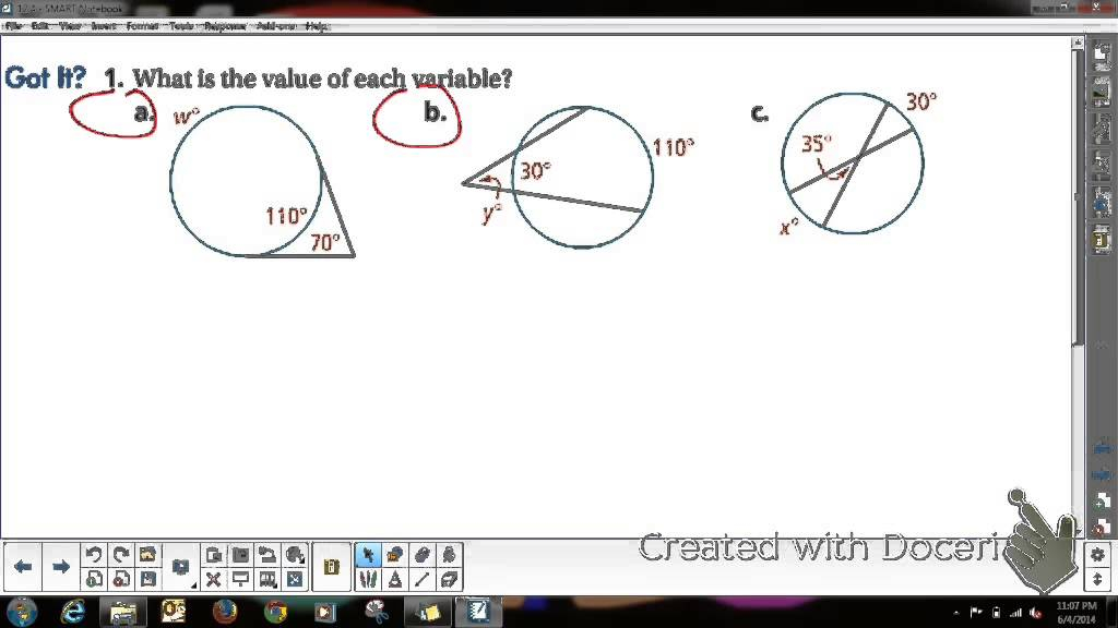 GEOMETRY Circles Angle Measures And Segment Lengths YouTube
