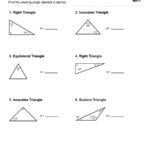 Geometry Find The Missing Angle In The Triangle Set 1 Childrens
