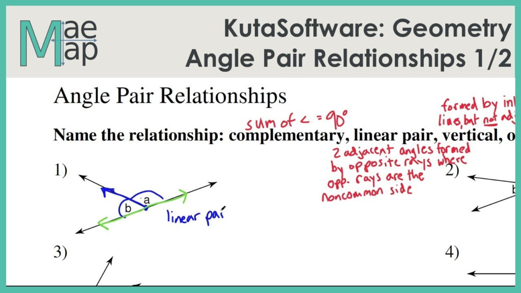 Geometry Section 1 5 Angle Pair Relationships Practice Worksheet Answer 
