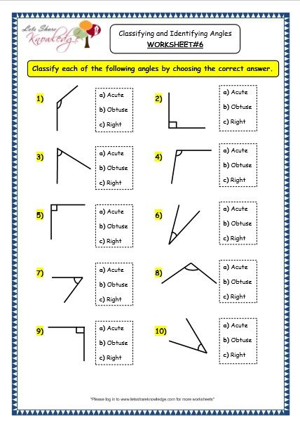 Identify Angles Worksheets Geometry Worksheets Angles Worksheet 3rd 