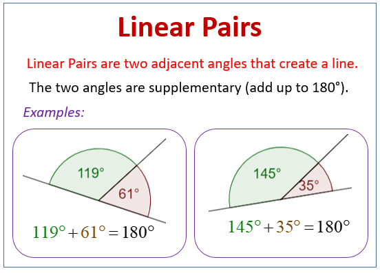 Linear Pairs Worksheet