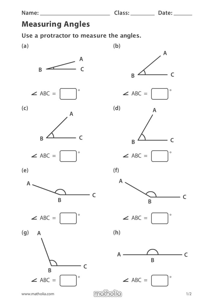 Measuring Angles Worksheet Pdf Education Template