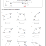 Missing Angle quadrilaterals Angles Worksheet Quadrilaterals