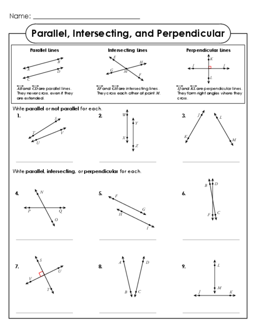 Parallel Intersecting And Perpendicular Lines KidsPressMagazine