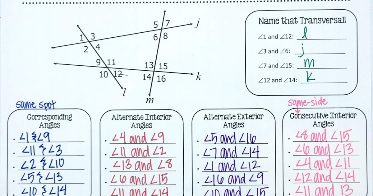 Parallel Lines INB Pages Mrs E Teaches Math