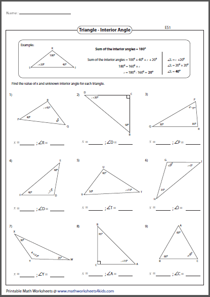 Pin By Karen Ashton On Projects To Try Triangle Worksheet Angles 