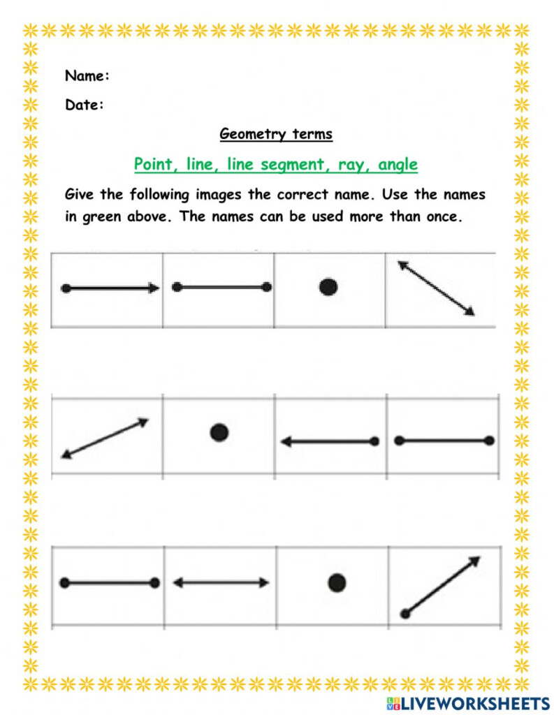 Points Lines Rays Angles And Line Segments Worksheet