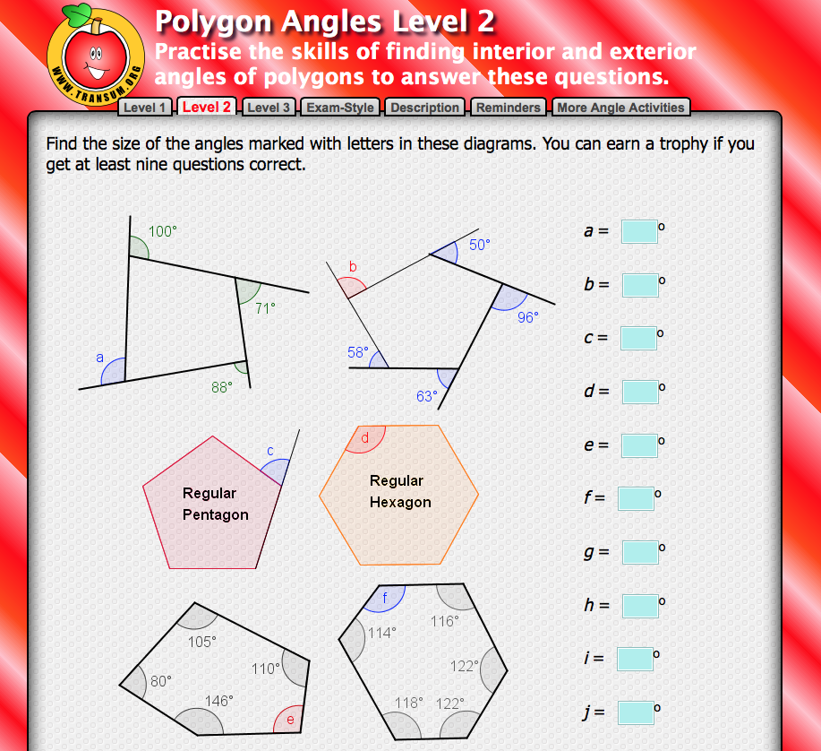 Polygon Angles Angle Activities Interior And Exterior Angles Exterior Angles