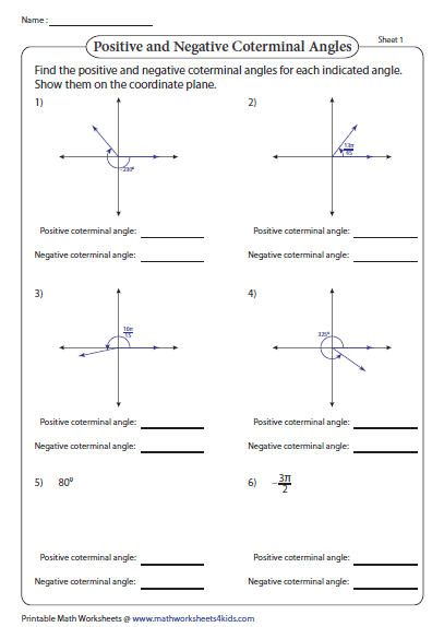 Positive And Negative Coterminal Angles With Images Angles