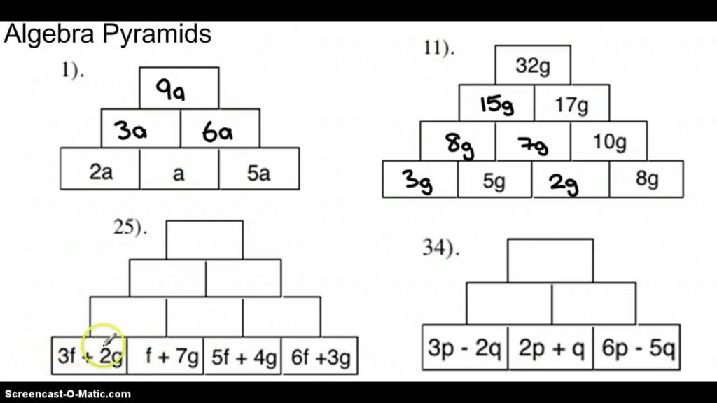 Pyramid Math Worksheet Answers Math Worksheet Answers
