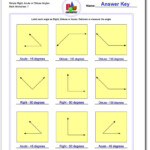 Simple Right Acute Or Obtuse Angles Worksheet Basic Geometry