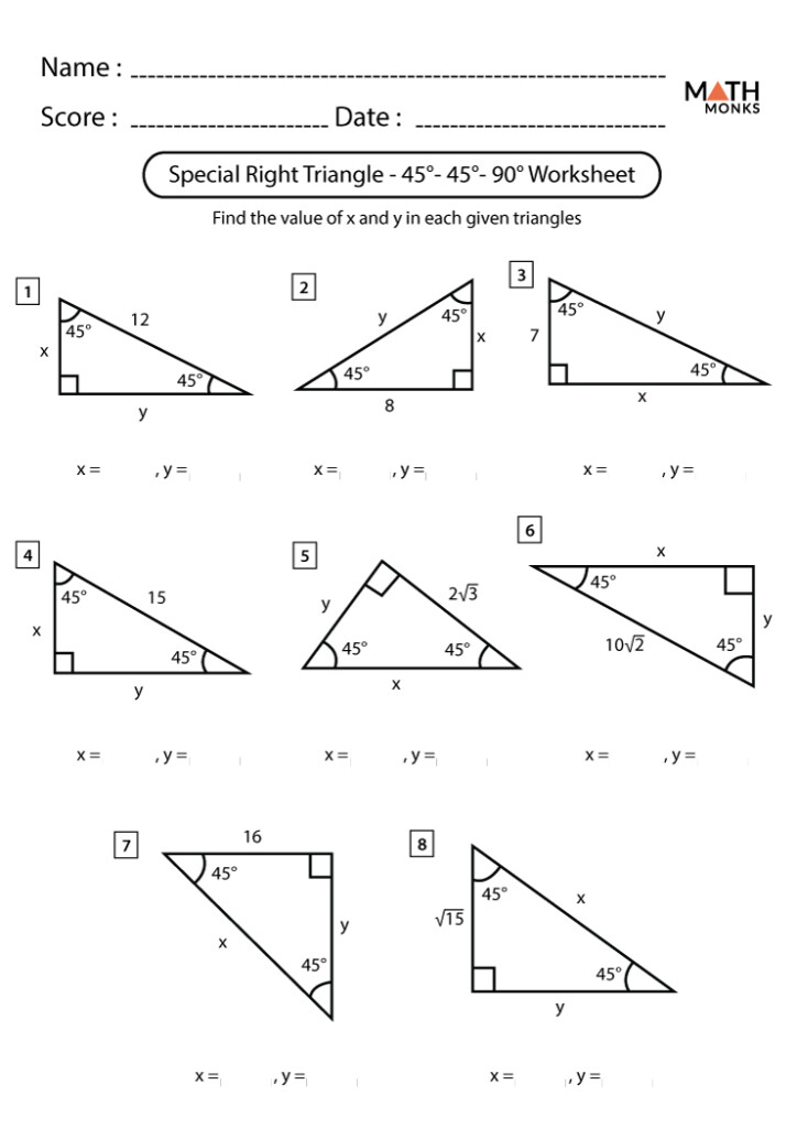  Special Right Triangles Worksheet Pdf Free Download Goodimg co