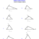 The Exterior Angle Theorem Geometry Worksheets Triangle Worksheet