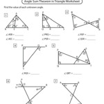 Triangle Angle Sum Worksheet Answers