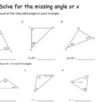 Triangles Solve For Missing Angle Worksheet
