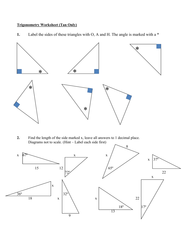 Trigonometry Finding Angles Worksheet Answers Excelguider