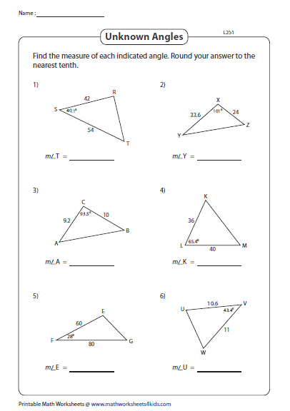 Unknown Angles Law Of Cosines Law Of Cosines Math Manipulatives 