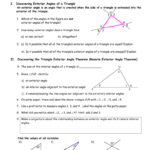 Worksheet Triangle Sum And Exterior Angle Theorem Key Greenus