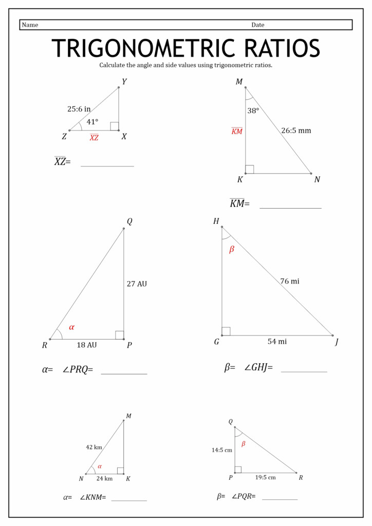 10 Trigonometry Sin Cos Tan Worksheets Free PDF At Worksheeto