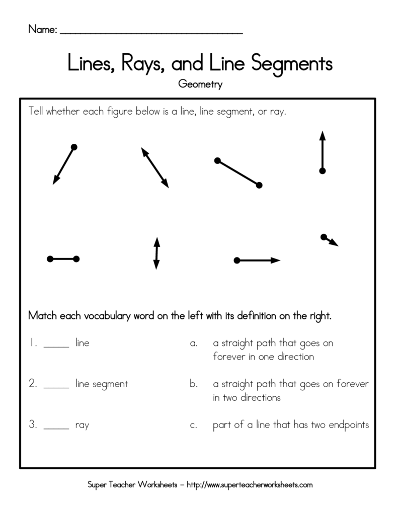 11 Worksheet Identifying Line Segments Rays Worksheeto