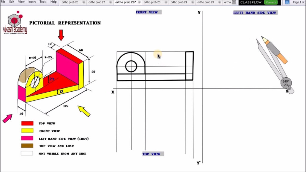 46 Third Angle Orthographic Projection Exercises Pictures Complete 