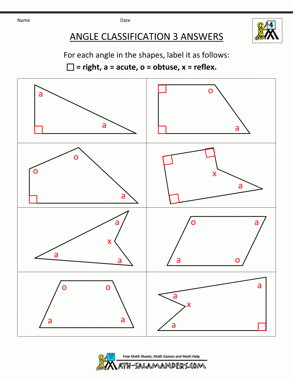 4Th Grade Geometry Lines And Angles