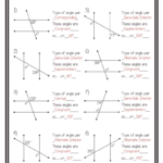 Angle Pairs Created By Parallel Lines Cut By A Transversal Fill