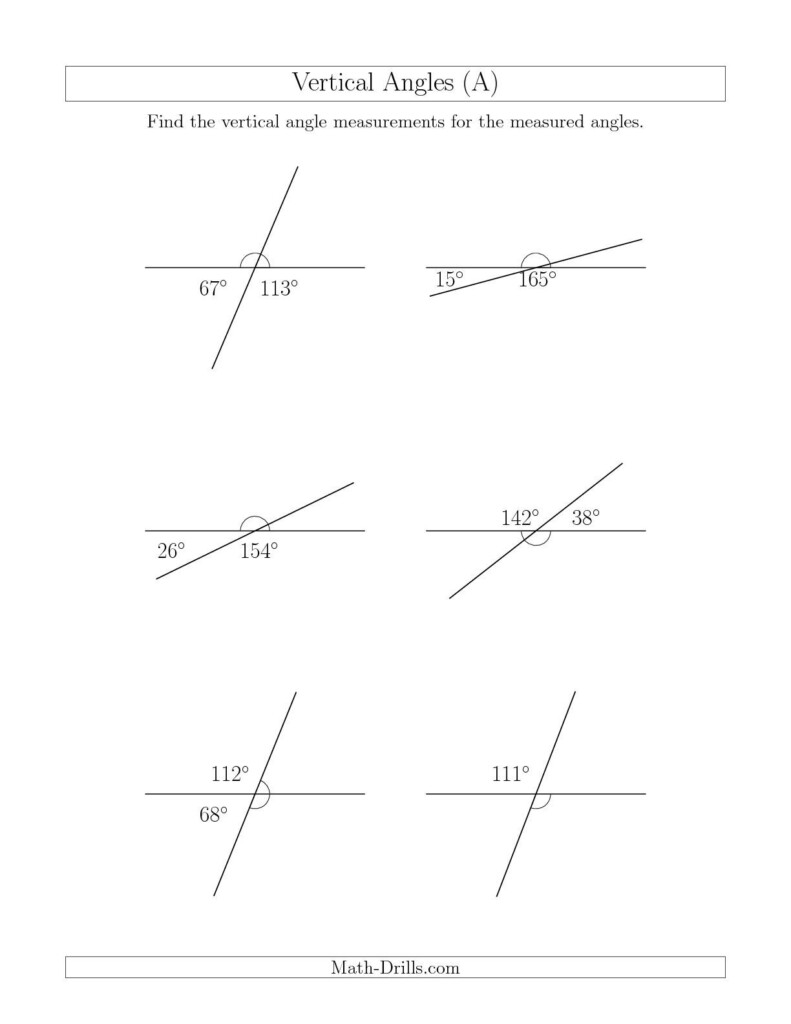 Angle Relationships Worksheet Pdf