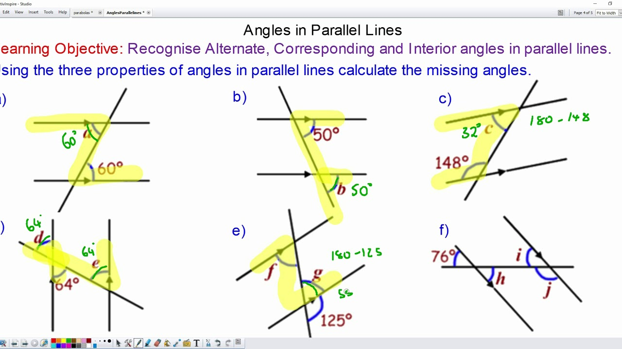 Angles In Parallel Lines Worksheet Corbettmaths - Angleworksheets.com